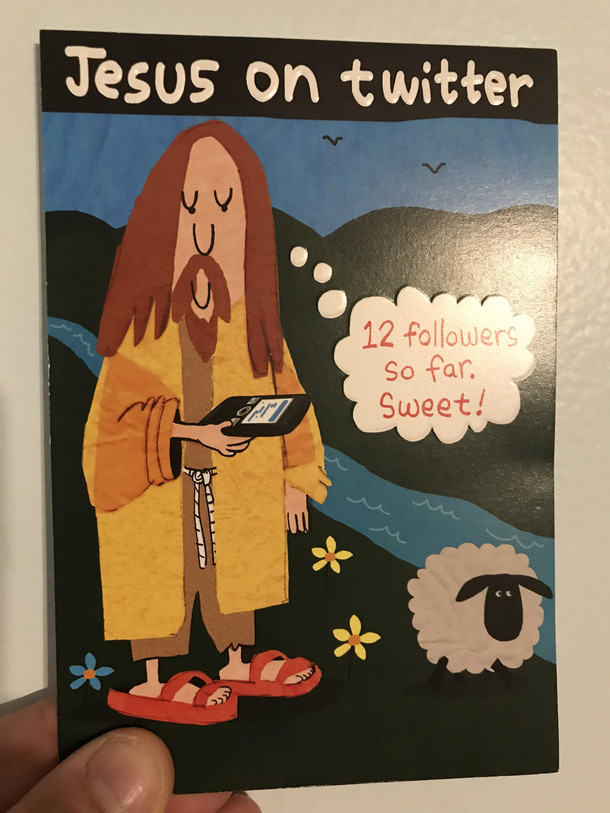 Jesus on Twitter b-day card I got