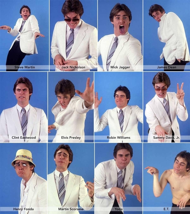 Jim Carrey making faces in 