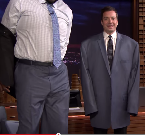 Jimmy Fallon Wearing Shaqs Suit Jacket