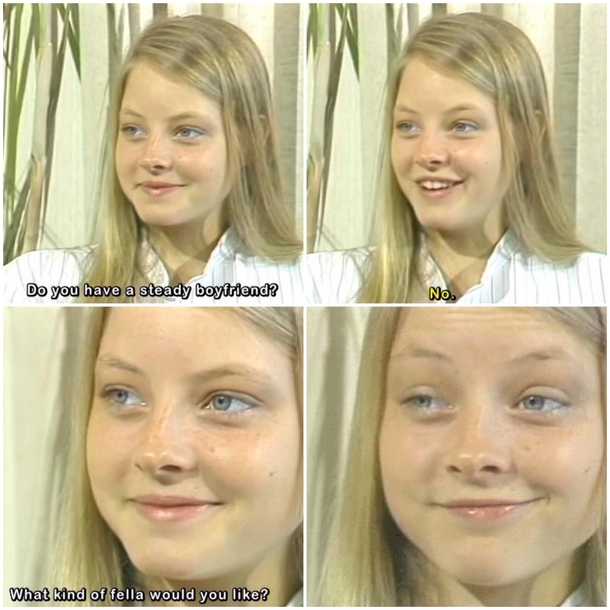 Jodi Foster being asked about boys in 