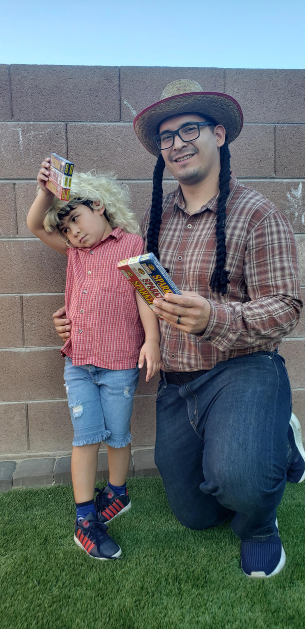 Joe dirt and kicking wing costumes