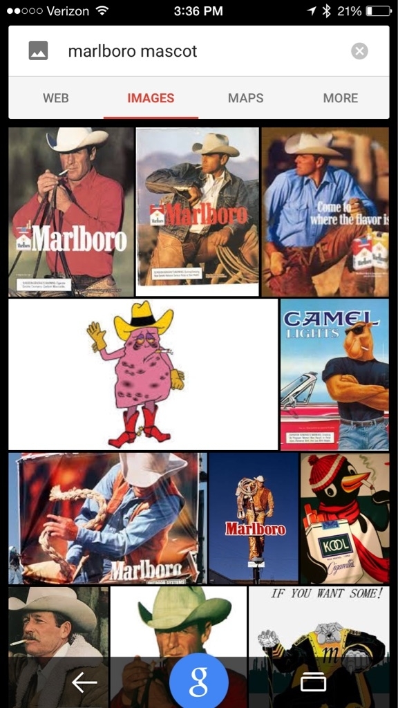 John Olivers Last Week Tonight campaign pushes diseased lung mascot to top of Google image search for Marlboro Mascot