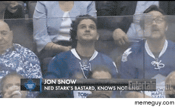 Jon Snow takes in a hockey game