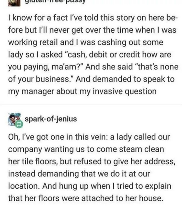 Joys of working in customer service