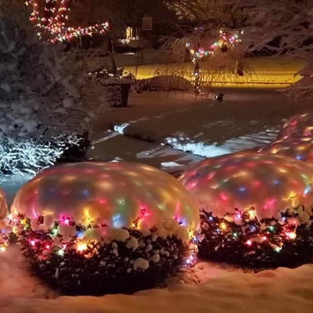 Jumbo donuts with icing and sprinkles right in front of the police department