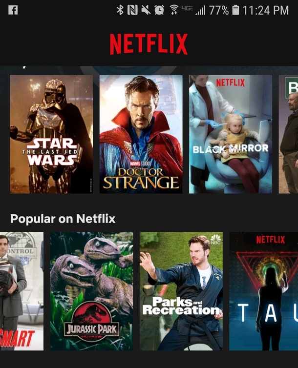 Jurassic Park next to Parks amp Rec on Netflix
