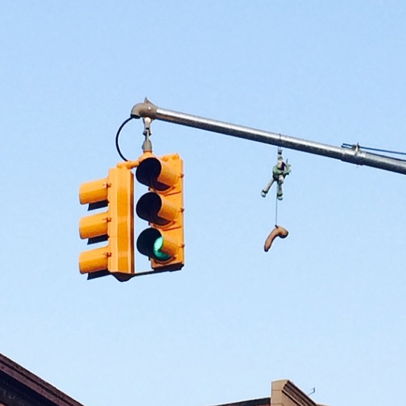 Just a regular streetlight in Brooklyn