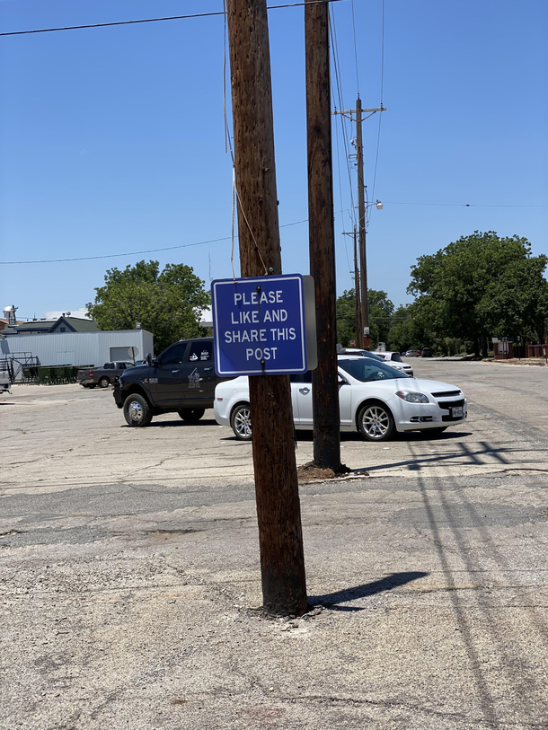 Just doing what the sign says