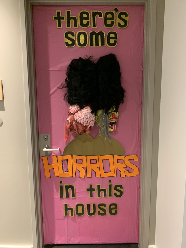 Just finished my entry for the Halloween Door Decoration Contest
