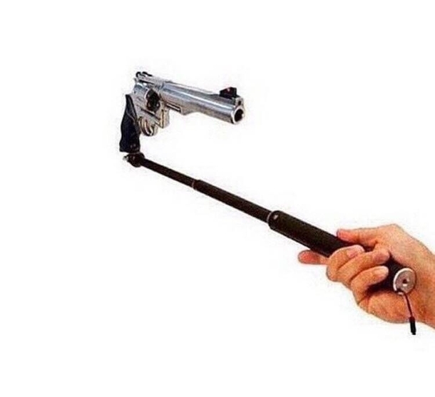 Just got a selfie stick My friend sent me this