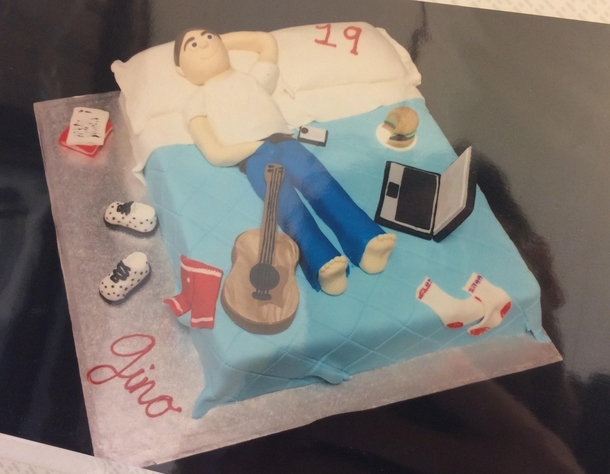 Just let us know some of his hobbies and we can totally bake him a cake