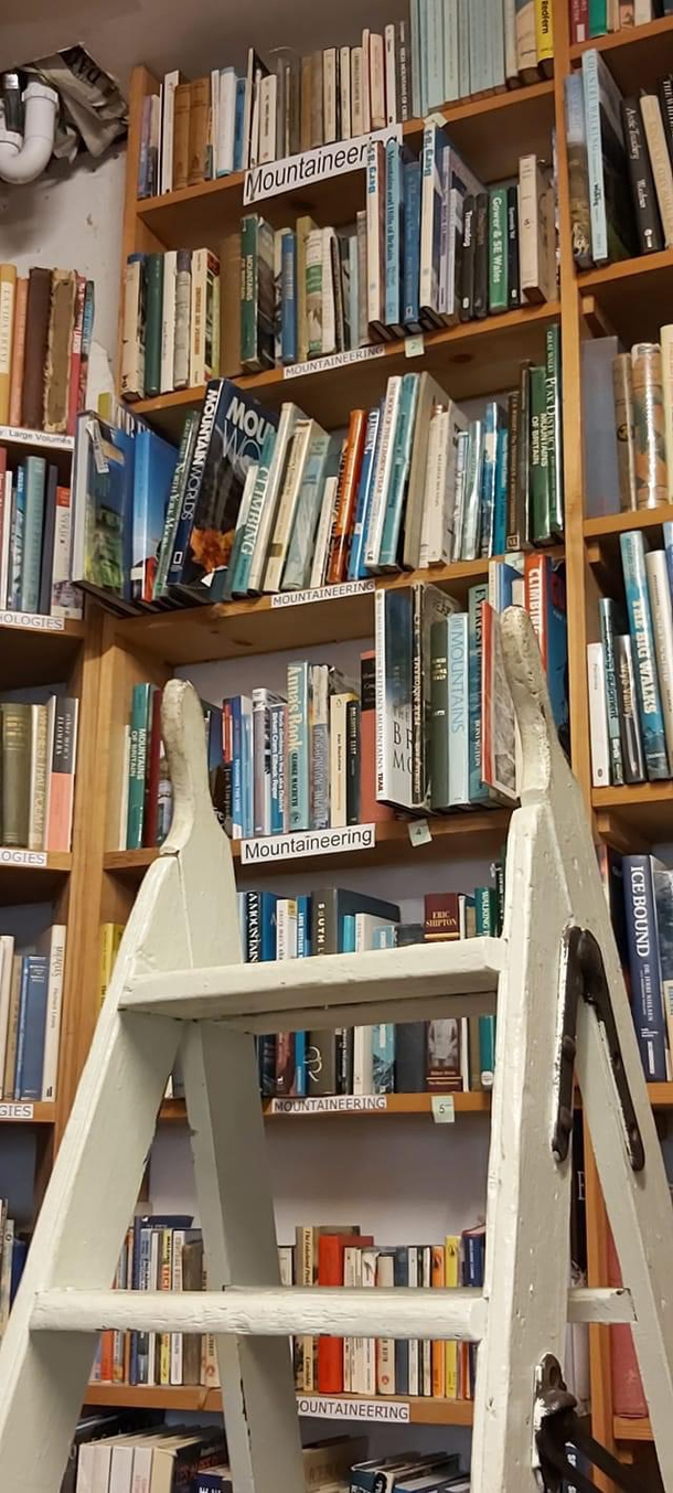 Just noticed local library has mountaineering books up a height