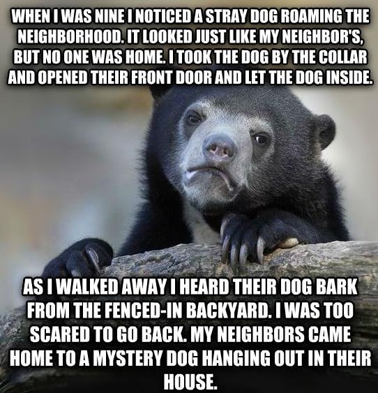 Just remembered this incident from my childhood