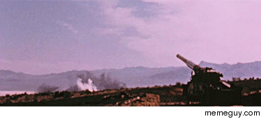 Just the M Atomic Cannon shooting a nuclear artillery shell no fake
