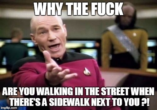 Just use the sidewalk Even if theres a bike lane Its safer