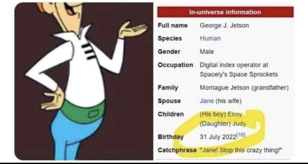 Just wanna wish George Jetson a happy birthday
