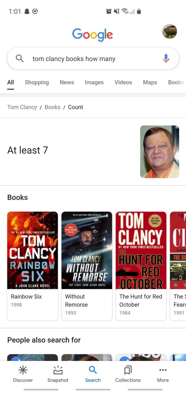Just wanted to know how many Tom Clancy books there were