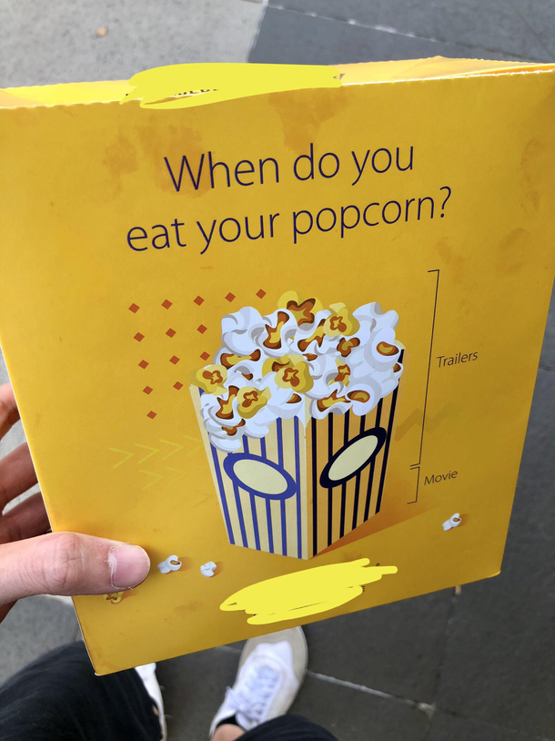 Just watched NWH and I found the popcorn box funny