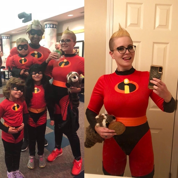 Kids called dibs on their favorite supers so I embraced the roll of Baby Jack Jack the best I could