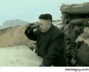 Kim Jung Un looks at the White House