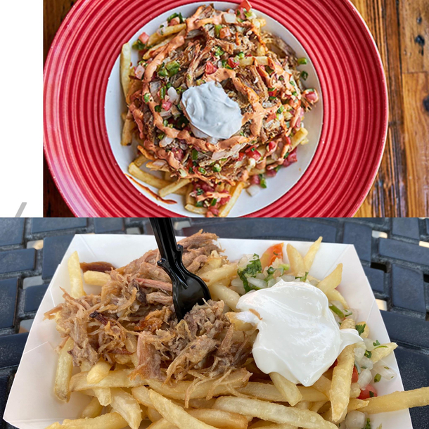 Knotts Berry Farm is holding their taste of Knotts event Carnitas fries as pictured on the website vs Reality
