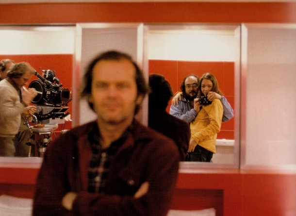 Kubrick sneaking a self shot while pretending to take one of Jack Nicholson