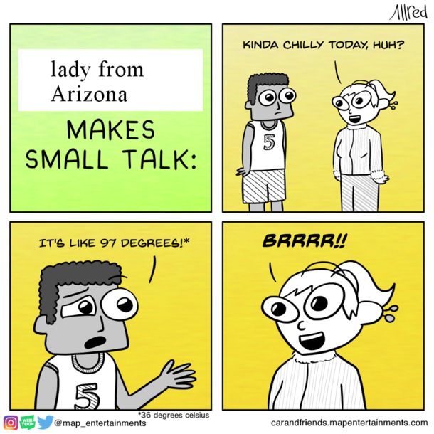 Lady from Arizona makes small talk