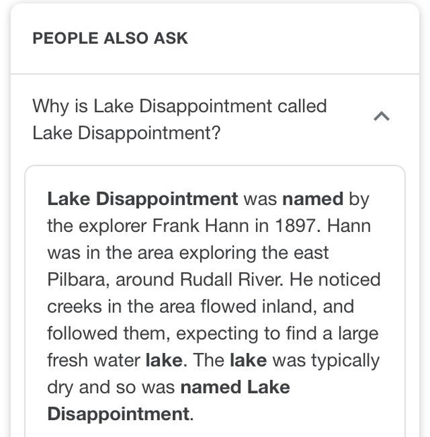 Lake disappointment the lake is so sad now