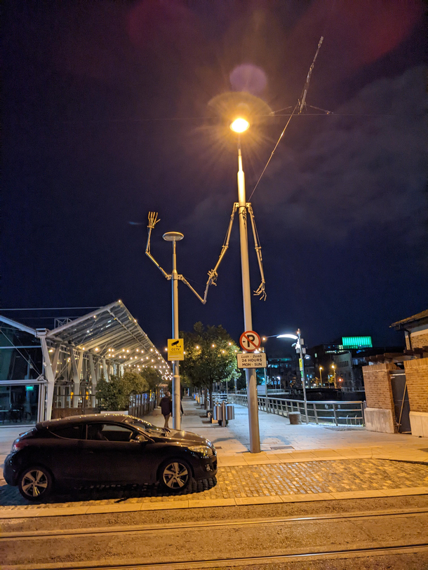 Lamp posts in Dublin holding hands
