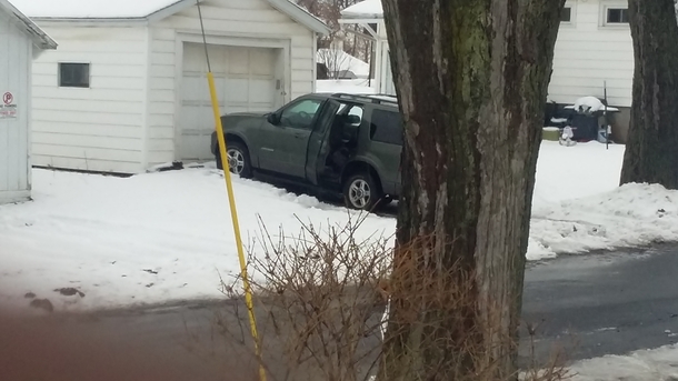 last time i tried to help my new neighbors i was told to mind my own fn business on this very wet and windy day im minding my own business when i noticed this its been an hour now