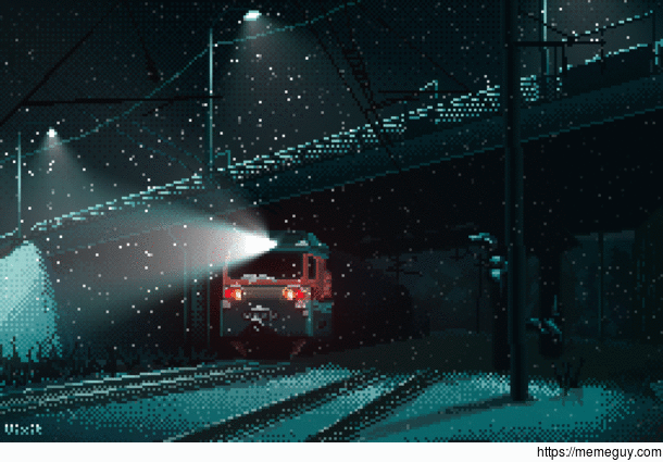Late train pixelart