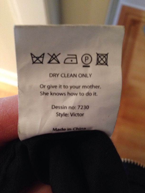 Laundry tags that get to the point