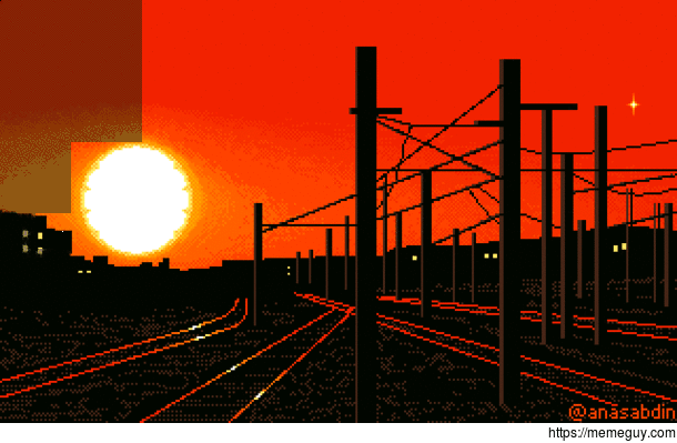 Lava Railroads a  colors pixel art I made today 