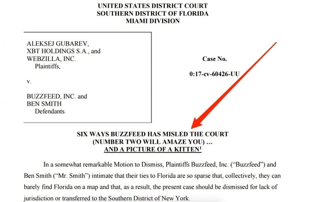 Lawyers working against Buzzfeed in a lawsuit decided to take some mocking liberties in the title of their filings