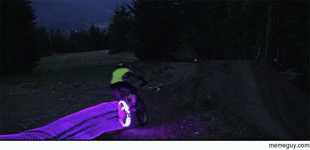 LED lights on bicycles create Tron-like light trails