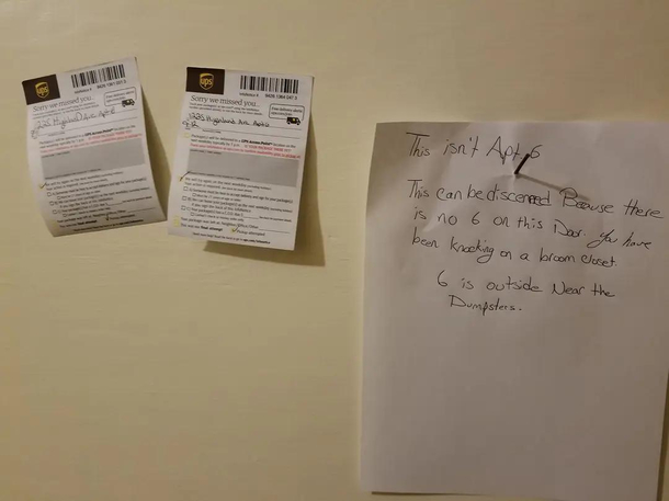 Left a note for the UPS Guy