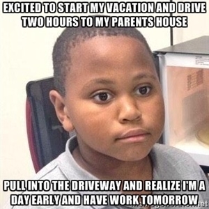 Left work last night ready to relax for a few days and ended up losing four hours of my life to driving