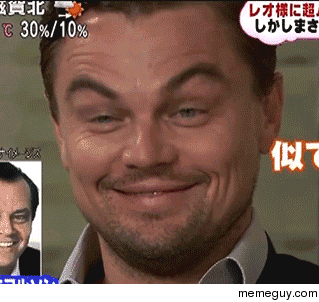 Leo does his Jack Nicholson face - i dont even