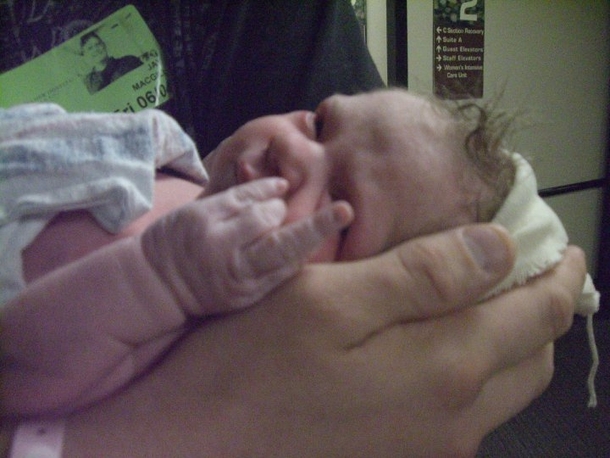 Less than an hour old and shes already sick of your shit
