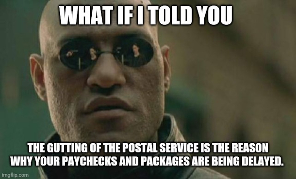 Letting the USPS die is causing chaos at the worst time Retailers cant mail stuff people arent receiving their checks etc