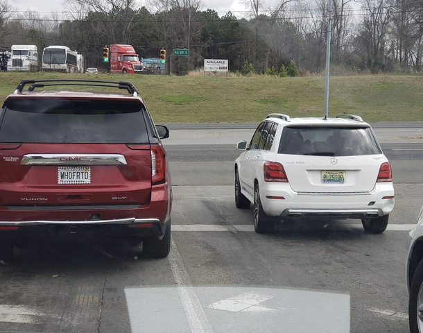 License plates at an intersection