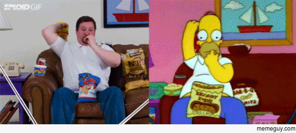 Life imitates art Guy eats like Homer Simpson