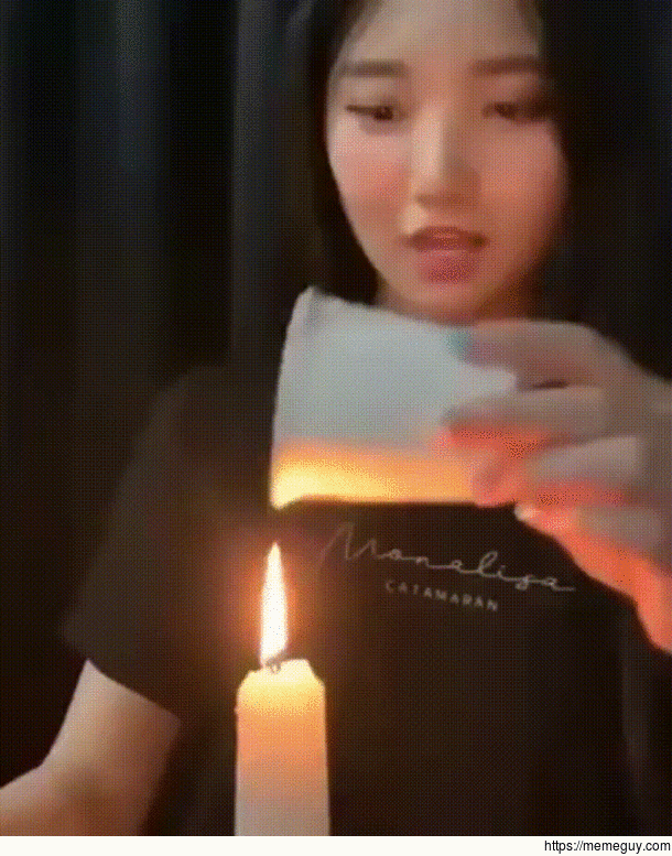 Lighting a candle using its own smoke