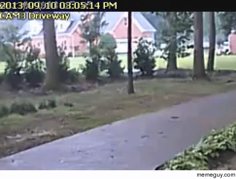 Lightning Strike caught on a Security Camera