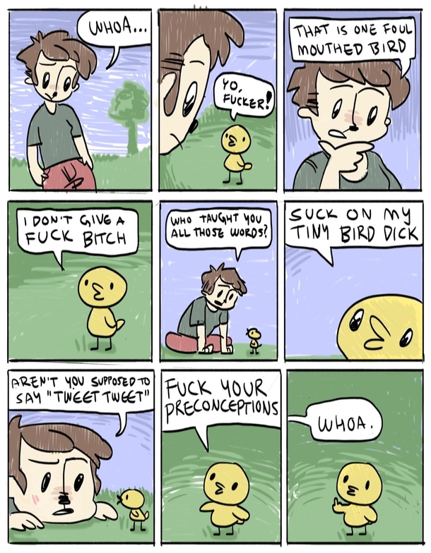Lil bird likes to use profanities
