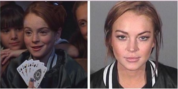 Lindsay Lohan wore the same jacket in her mugshot as she did in a scene from the Parent Trap