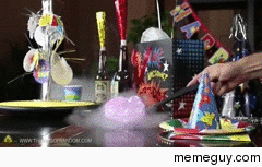 Liquid nitrogen frozen balloon slowly becomes airborne