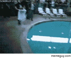 Liquid nitrogen poured onto a pool