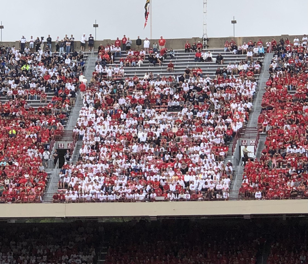 Literally the only man social distancing at Camp Randall