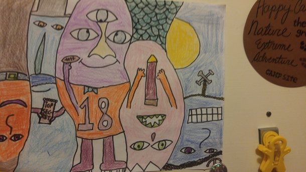 Little brother came home with this abstract portrait of our family